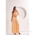 Women's Yellow Strip Wide Leg Pants